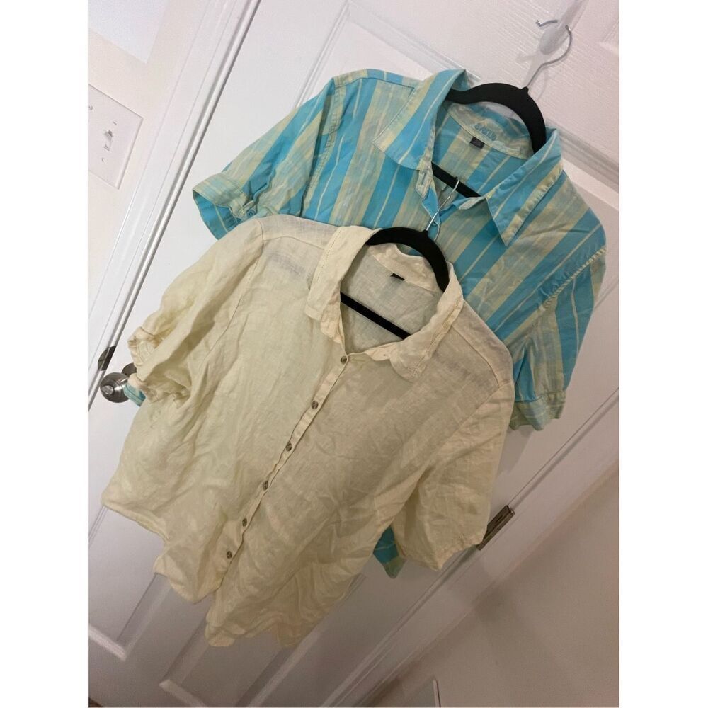 Avenue women’s bundle lot 2 tops linen shirt sleeve 22/24
